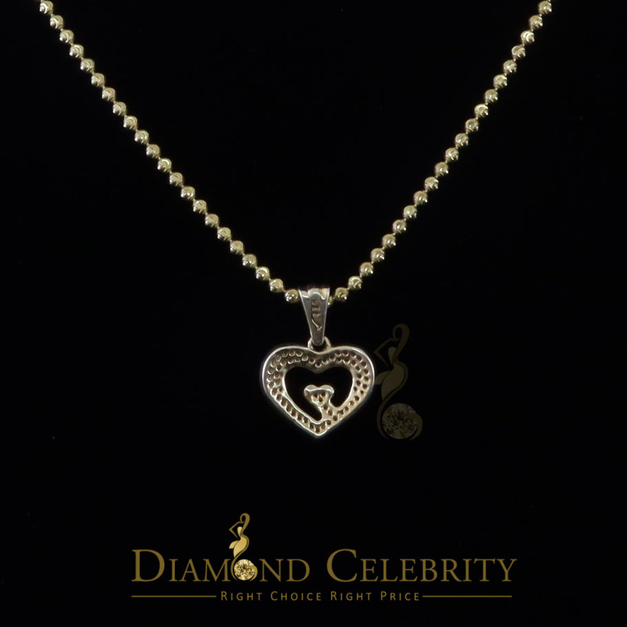 DiamondCelebritees Promising Yellow Sterling Silver Heart Pendant with 2.38 Grams w/ Cubic Zirconia