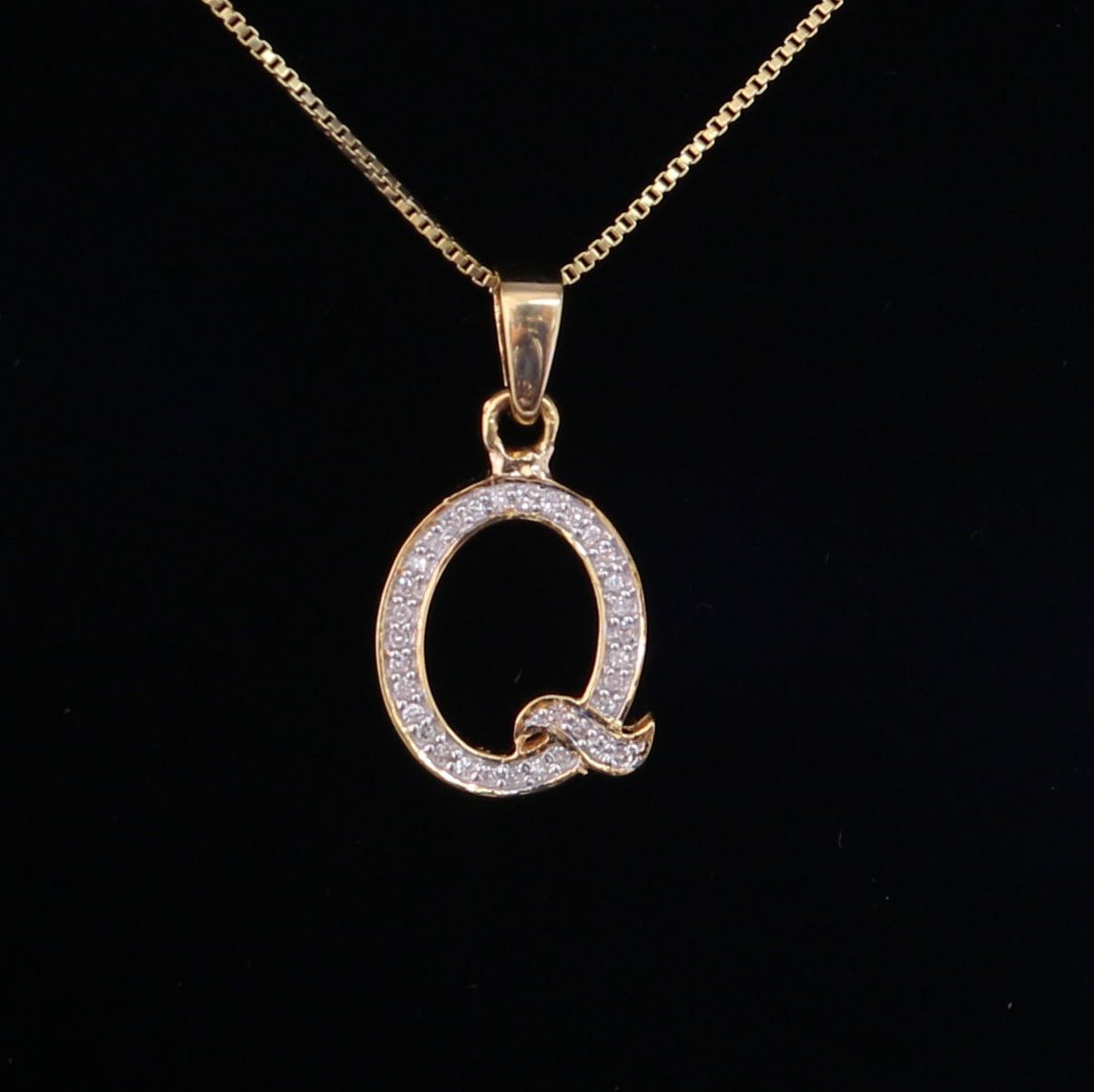 DiamondCelebritees Attractive Sterling SilverAll Alphabet Letter Yellow Pendant with Cubic Zirconia