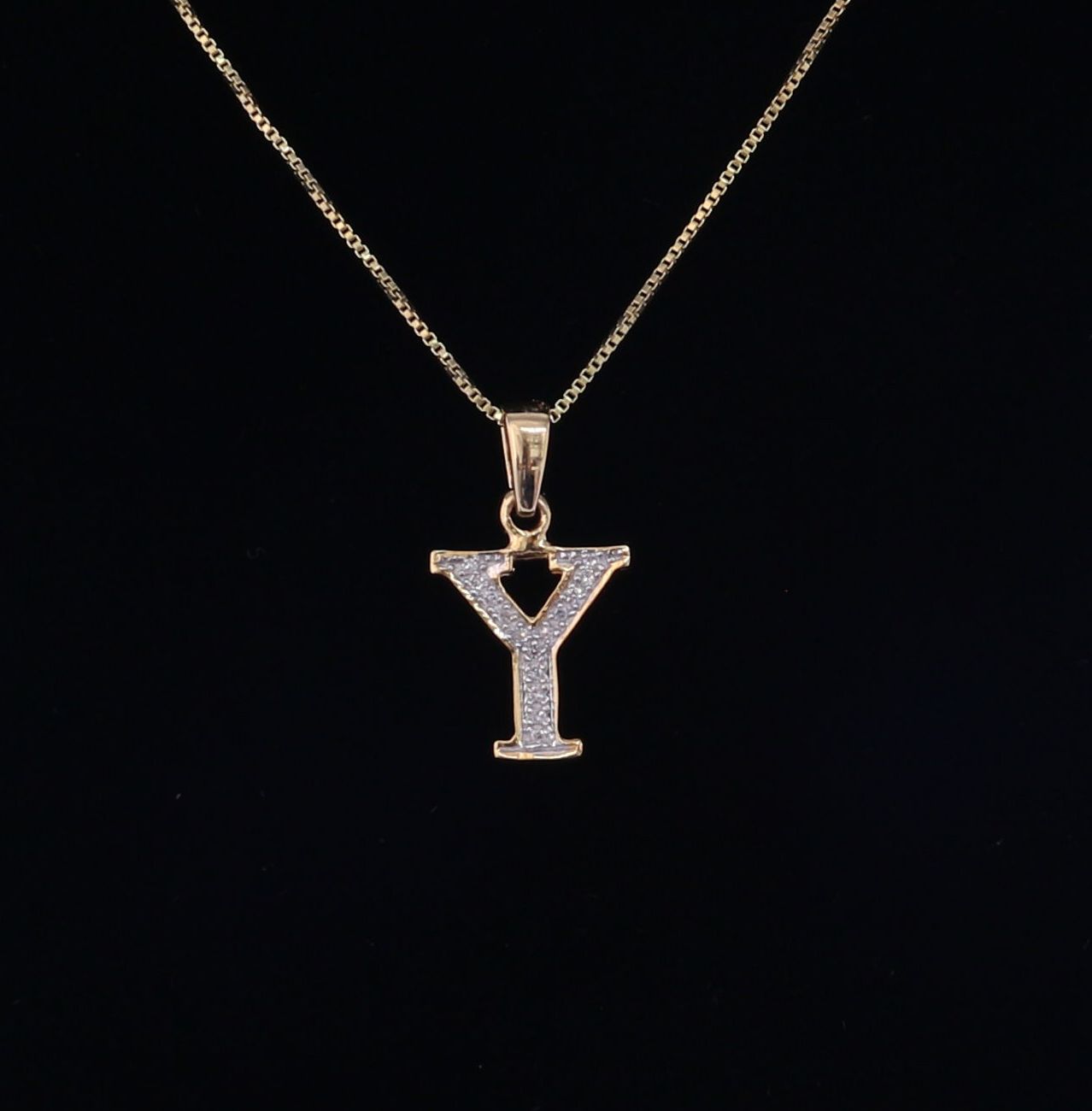 DiamondCelebritees Attractive Sterling SilverAll Alphabet Letter Yellow Pendant with Cubic Zirconia