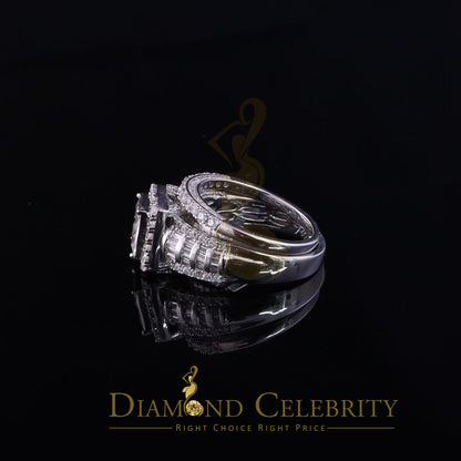 DiamondCelebritees 3.89ct Cubic Zirconia Sterling White Silver Square Engagement Womens Ring Size 7