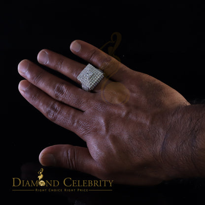 DiamondCelebritees 925 Sterling Silver White 14.0ct Cubic Zirconia Square Women's Gifts Ring Size 9