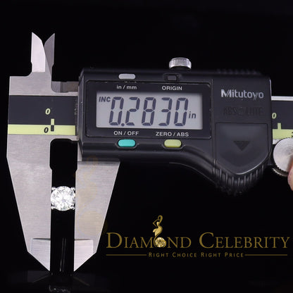 DiamondCelebritees 10k Real White Gold with 3.00ct Round VVS 'D' Color Moissanite Stud Earrings