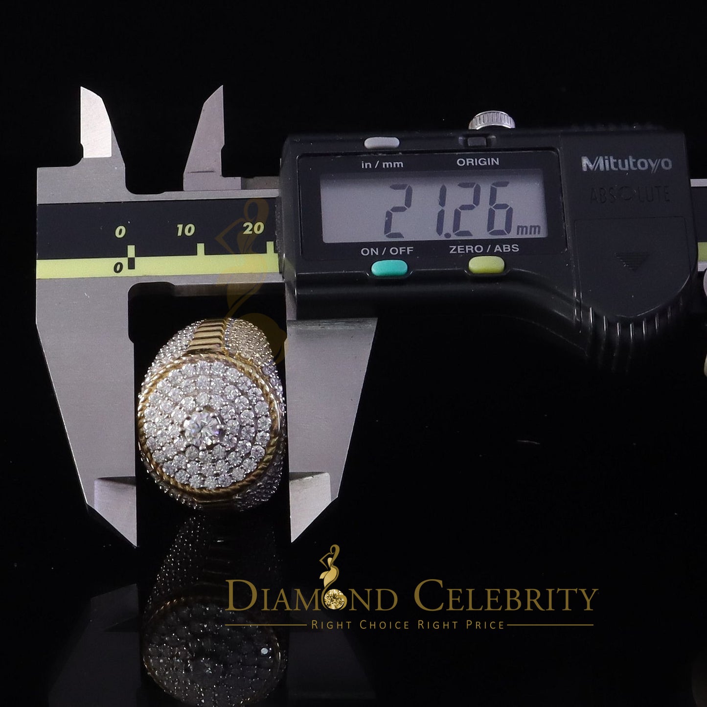 DiamondCelebritees Yellow 925 Silver 6.00ct VVS 'D' Moissanite Stone Round Rings Size 10 Men's