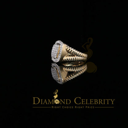 DiamondCelebritees 1.33ct Yellow Silver Square Cubic Zirconia Womens Adjustable Ring From SZ 8 to10