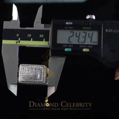 DiamondCelebritees Men's for 925 White Silver 4.50ct VVS 'D' Moissanite Rectangle Rings Size 10
