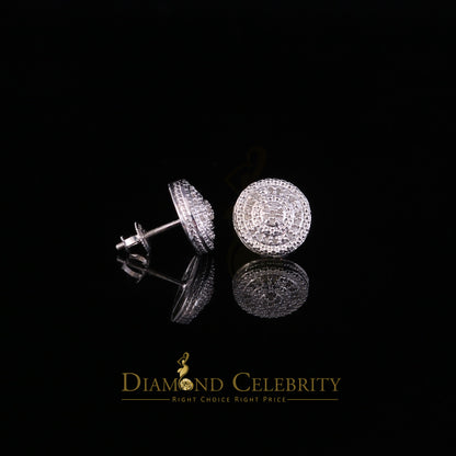 DiamondCelebritees 0.15ct Diamond 925 Sterling Silver White Round Earrings For Men 's / Women's