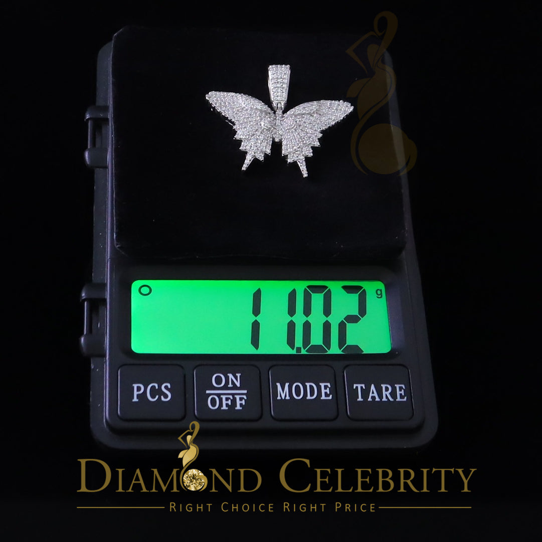 DiamondCelebritees White 925 Sterling Silver Butterfly Shape Pendant with 3.36ct Cubic Zirconia