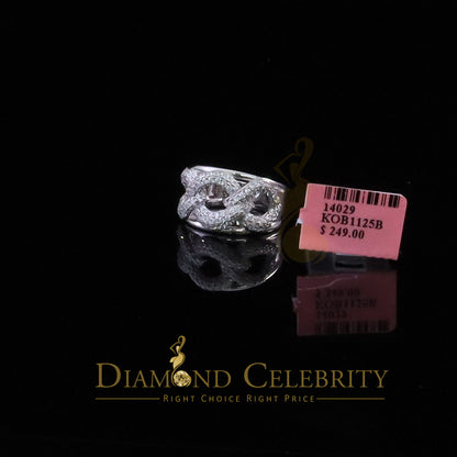 DiamondCelebritees 925 Sterling White Silver Round chain 2.0ct Cubic Zirconia Womens Ring Size 7