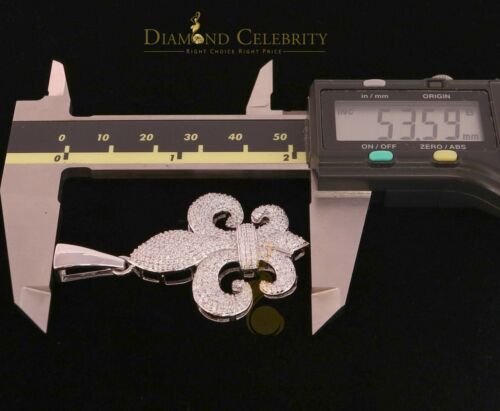 DiamondCelebritees White 925 Sterling Silver Fleur De Lis Shape Pendant with 4.59ct Cubic Zirconia