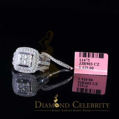 DiamondCelebritees 925 Sterling White Silver Shiny Cubic Zirconia 4.90 ct Bridal Womens Ring Size7