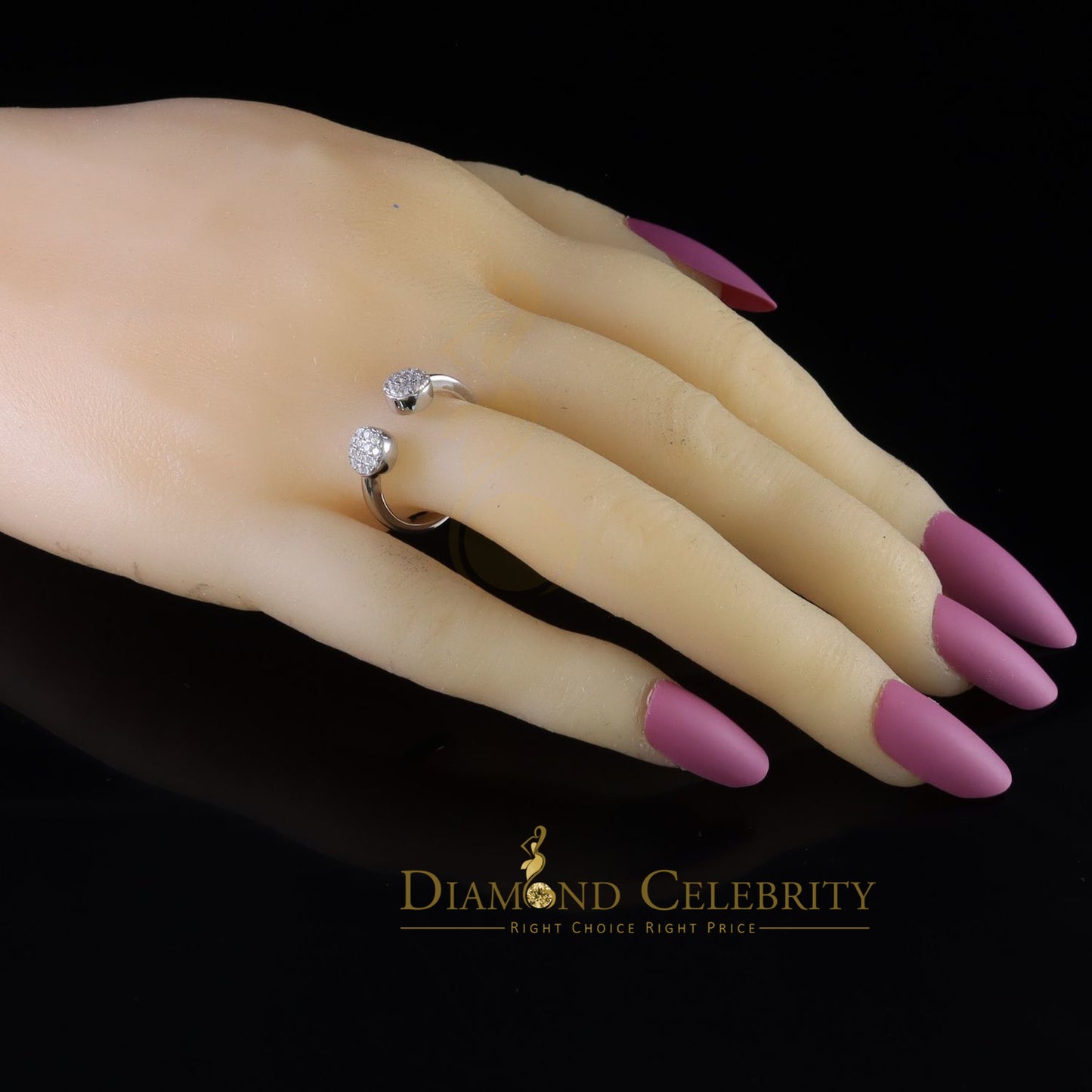 DiamondCelebritees 0.33ct Sterling Silver Shiny White 925 Cubic Zirconia Round Womens Ring Size 6