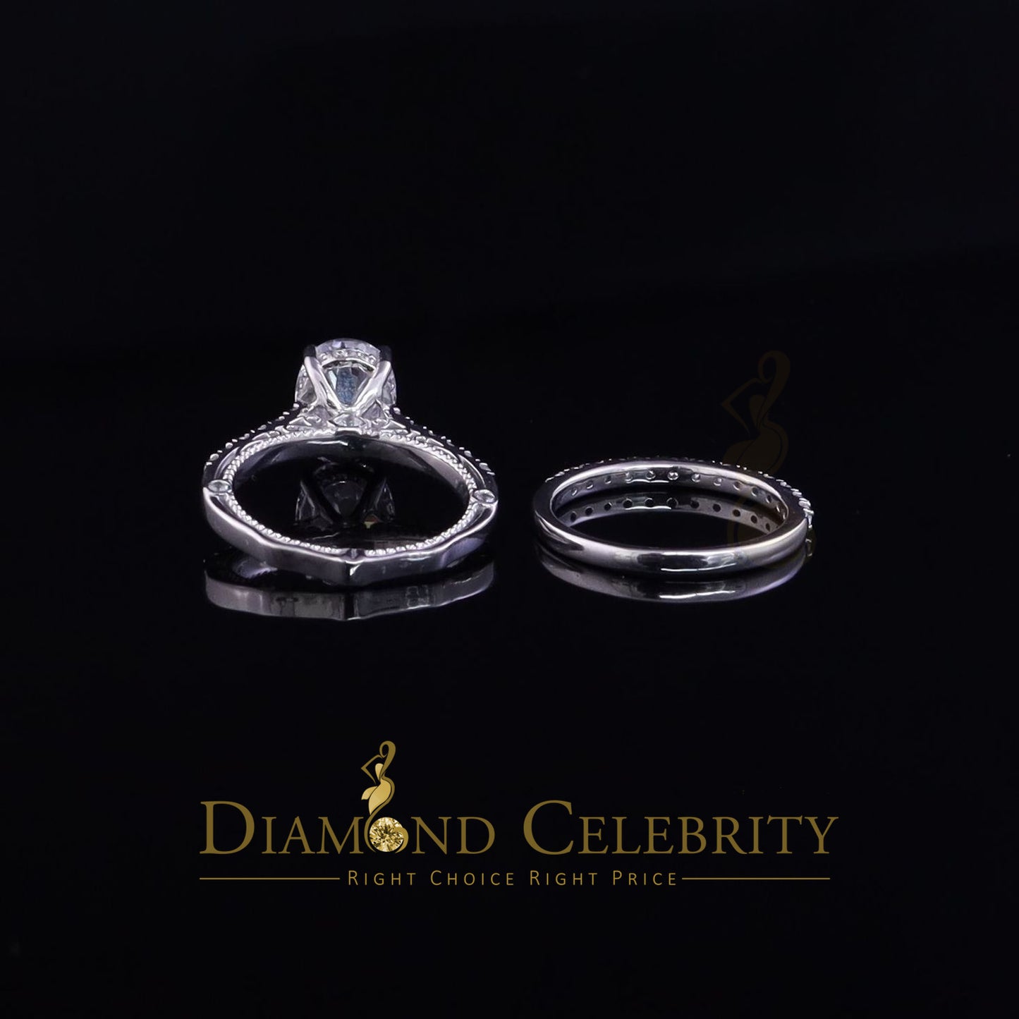 DiamondCelebritees White 5.50ct Cubic Zirconia 925 Sterling Silver Bridal Style Women's Ring SZ 7