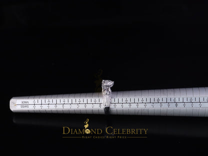 DiamondCelebritees Real Diamond 0.10ct White 925 Sterling Silver Womens Engagement Heart Ring SZ 7