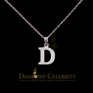 Attractive Sterling SilverAll Alphabet Letter White Pendant with Cubic Zirconia