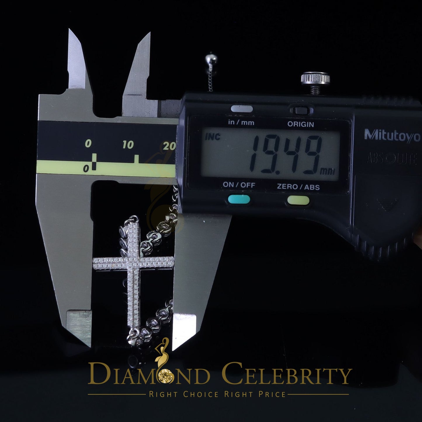 Diamondcelebritees White Sterling Silver Cross Shape Bracelet Cubic Zirconia Adjustable Size