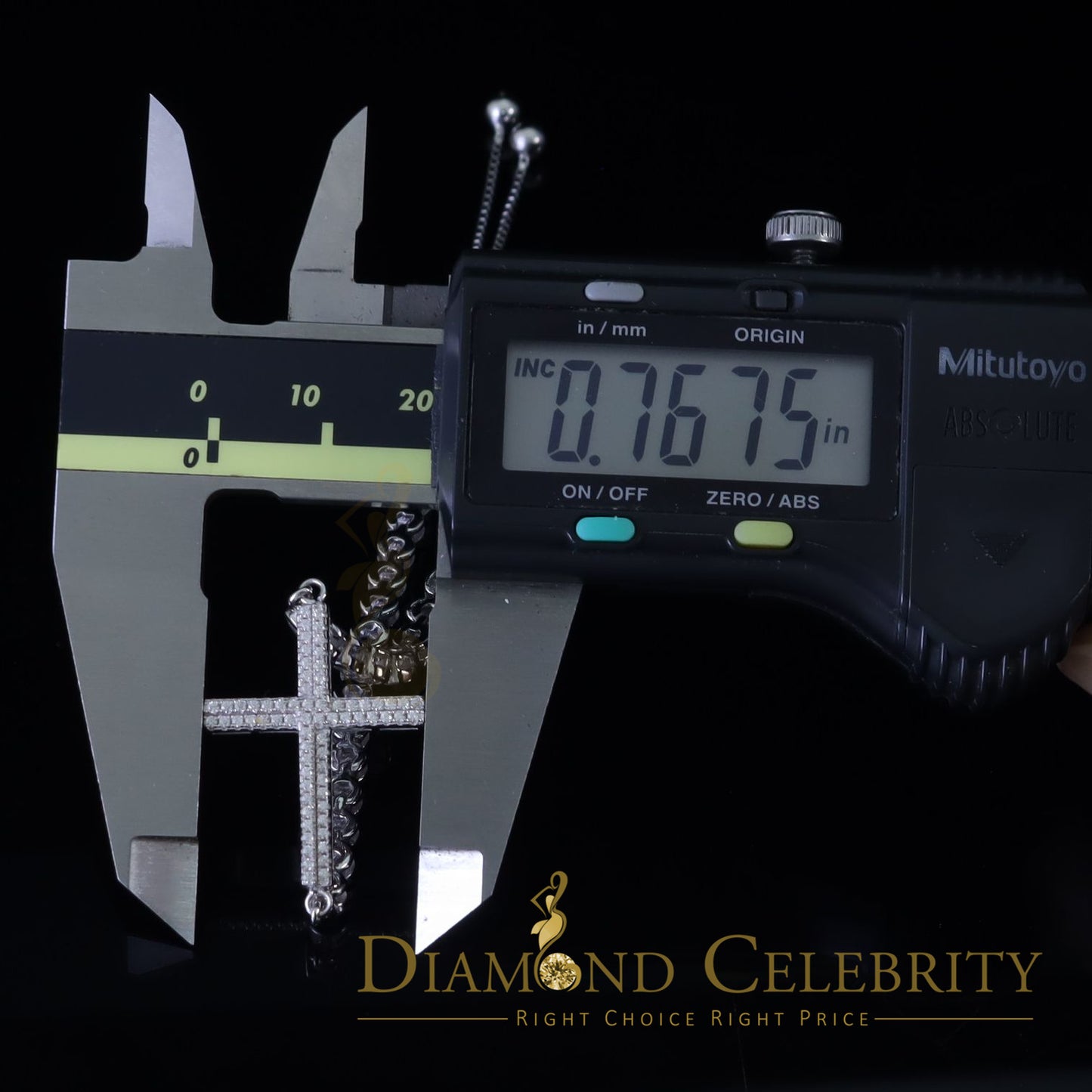 Diamondcelebritees White Sterling Silver Cross Shape Bracelet Cubic Zirconia Adjustable Size