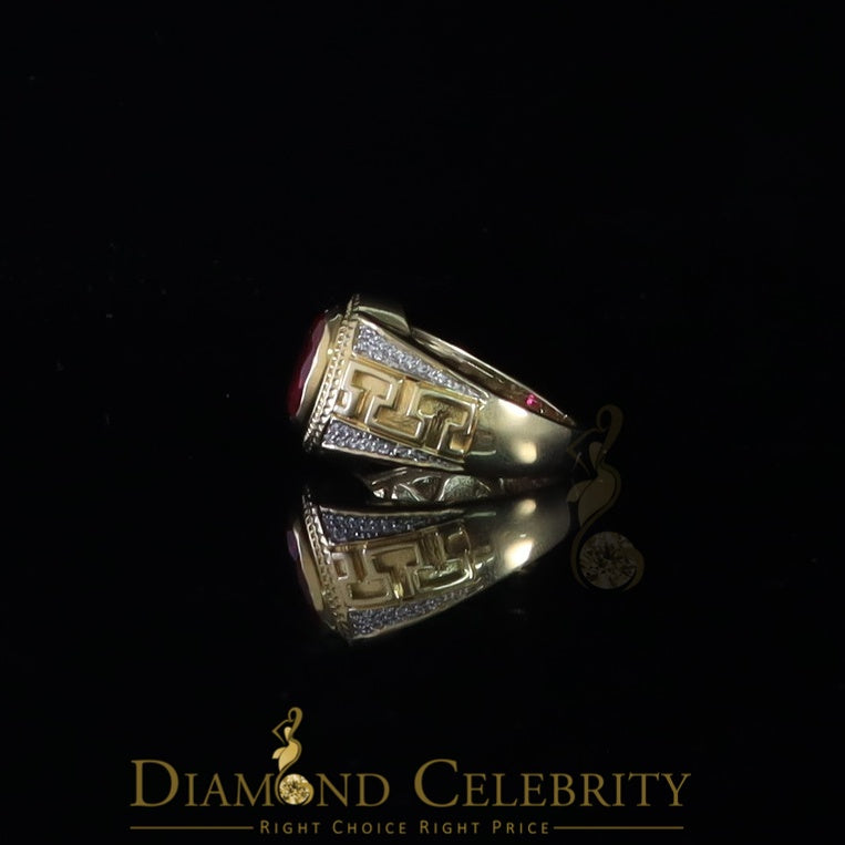 DiamondCelebritees 8.10ct Yellow Silver Oval Cubic Zirconia Men's Adjustable Ring From SZ 9 to 11