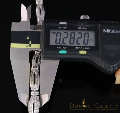 Diamondcelebritees 925 Silver Ladies White 0.20CT Genuine Diamonds Exotic Design Bracelete Size 7''