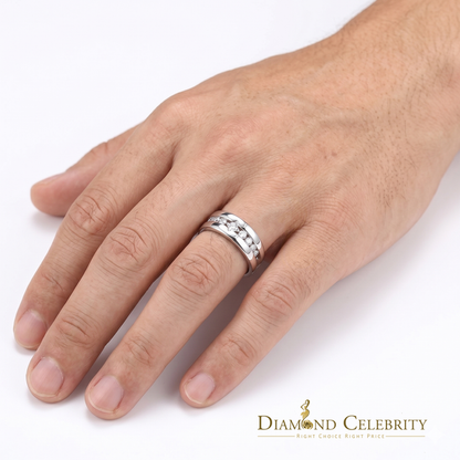 DiamondCelebritees 925 White Silver Round-Shaped 0.66 ct Cubic Zirconia Engagement Womens Ring SZ 7