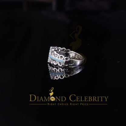 DiamondCelebritees 925 Sterling White Silver 0.50ct Cubic Zirconia Cross Shape Womens Ring Size 7