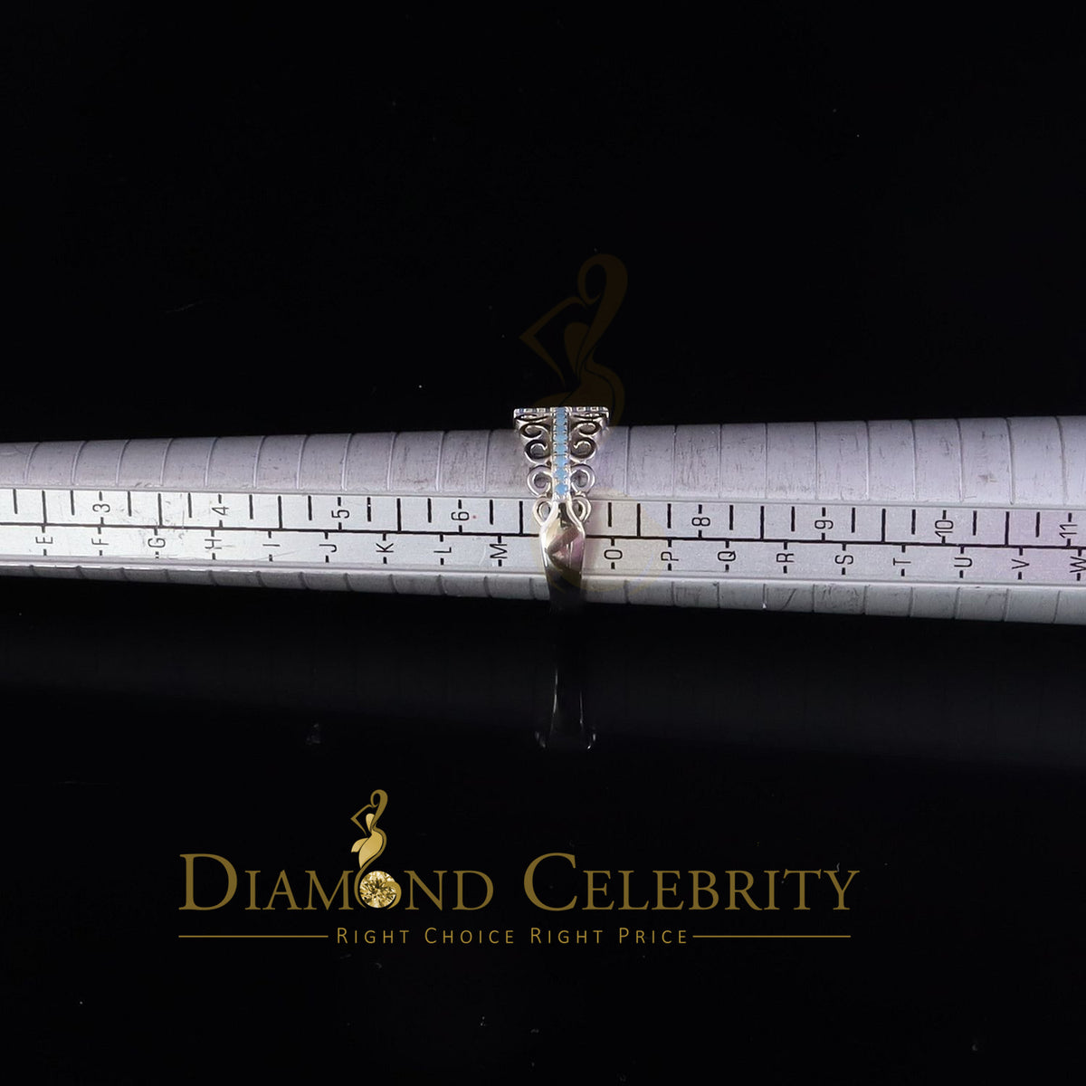 DiamondCelebritees 925 Sterling White Silver 0.50ct Cubic Zirconia Cross Shape Womens Ring Size 7