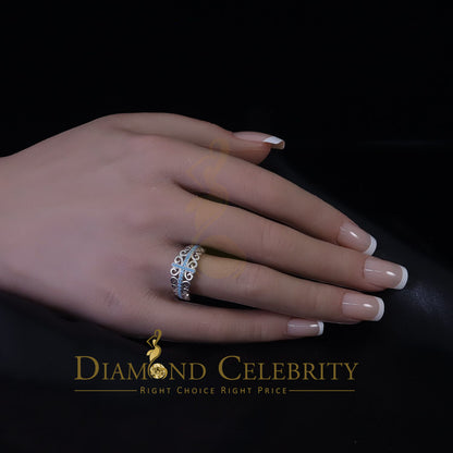 DiamondCelebritees 925 Sterling White Silver 0.50ct Cubic Zirconia Cross Shape Womens Ring Size 7