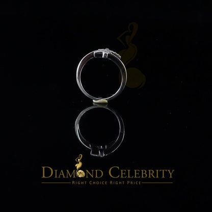 DiamondCelebritees 925 Sterling White Silver 0.22ct Cubic Zirconia Cross Shape Womens Ring Size 7.5