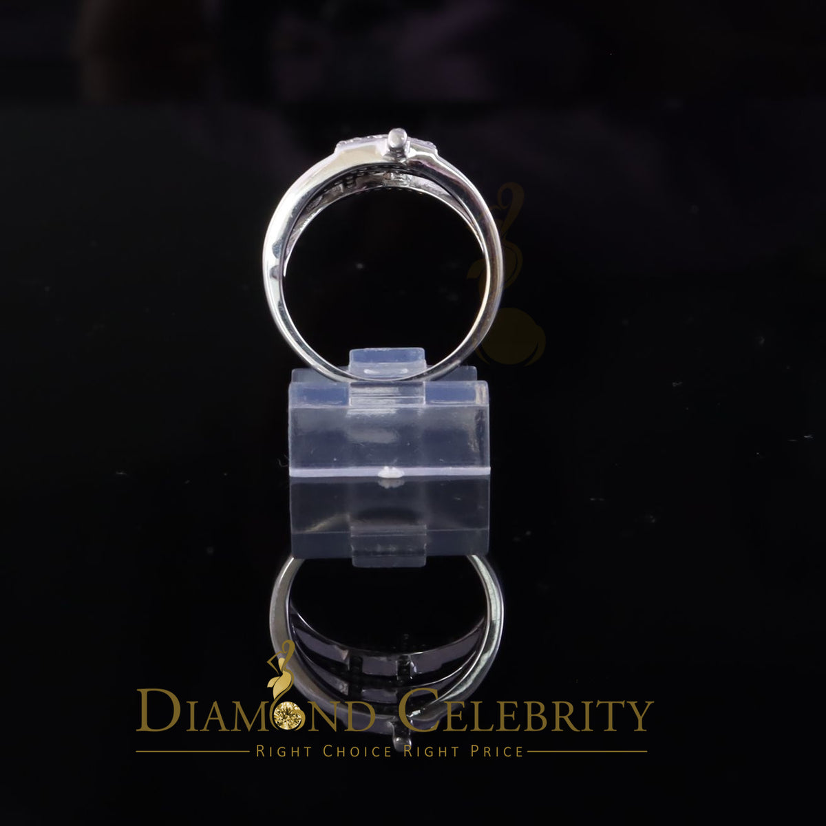 DiamondCelebritees 925 Sterling White Silver 0.22ct Cubic Zirconia Cross Shape Womens Ring Size 6