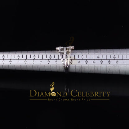 DiamondCelebritees 925 Sterling White Silver 0.22ct Cubic Zirconia Cross Shape Womens Ring Size 6