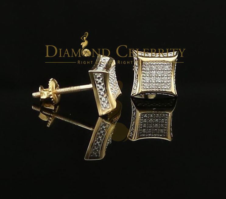 DiamondCelebritees Real Diamond 0.10CT with 10K Yellow Real Gold Men's /Ladies Studd Earring