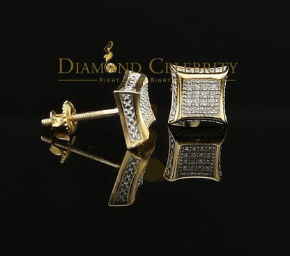DiamondCelebritees Real Diamond 0.10CT with 10K Yellow Real Gold Men's /Ladies Studd Earring