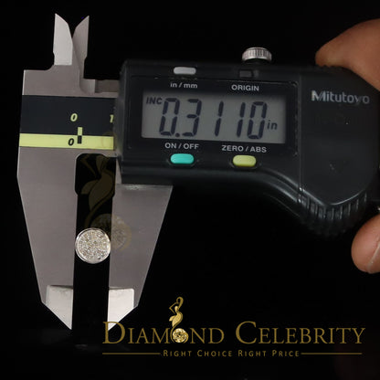 DiamondCelebritees 925 White Silver Hip Hop 0.15ct Diamond For Men's & Women's Round Stud Earrings