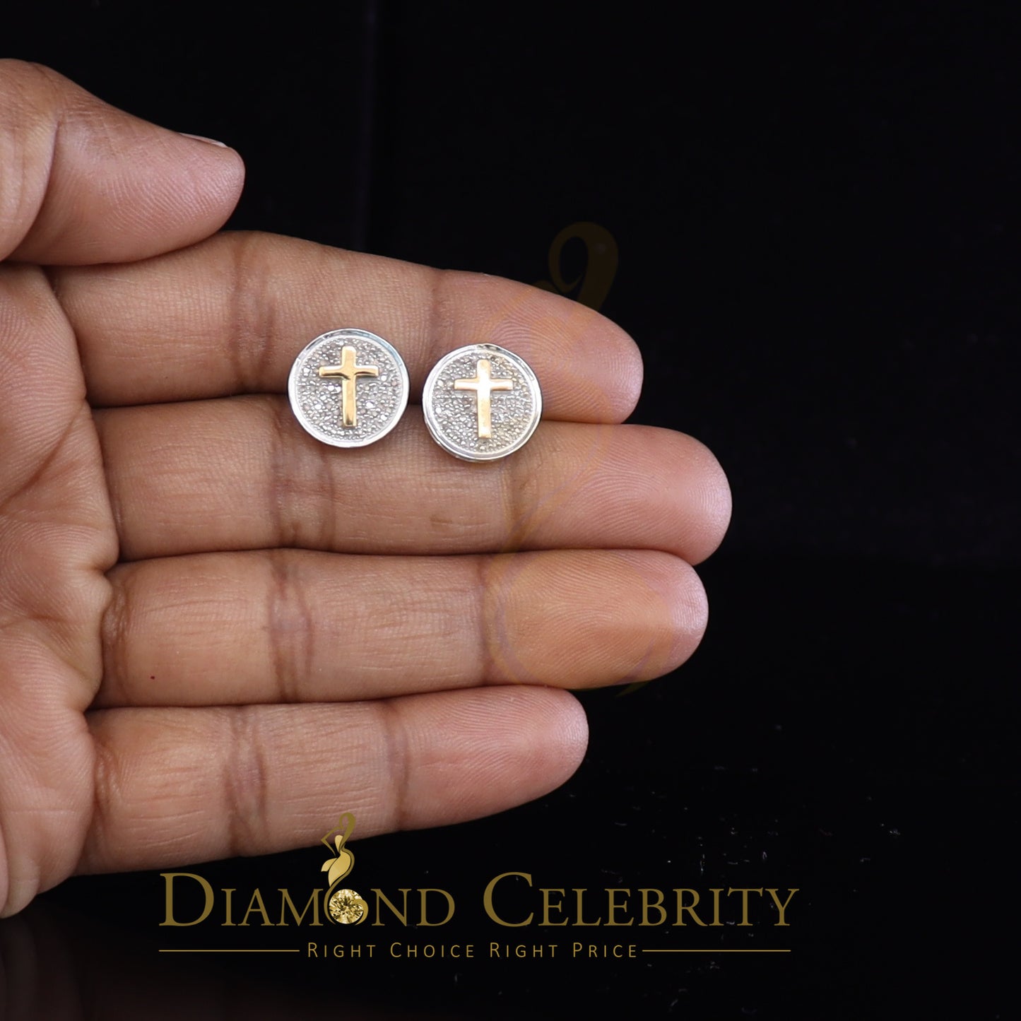 DiamondCelebritees 0.33ct Diamond 925 Sterling Silver White Round Earrings For Ladies & Gent's