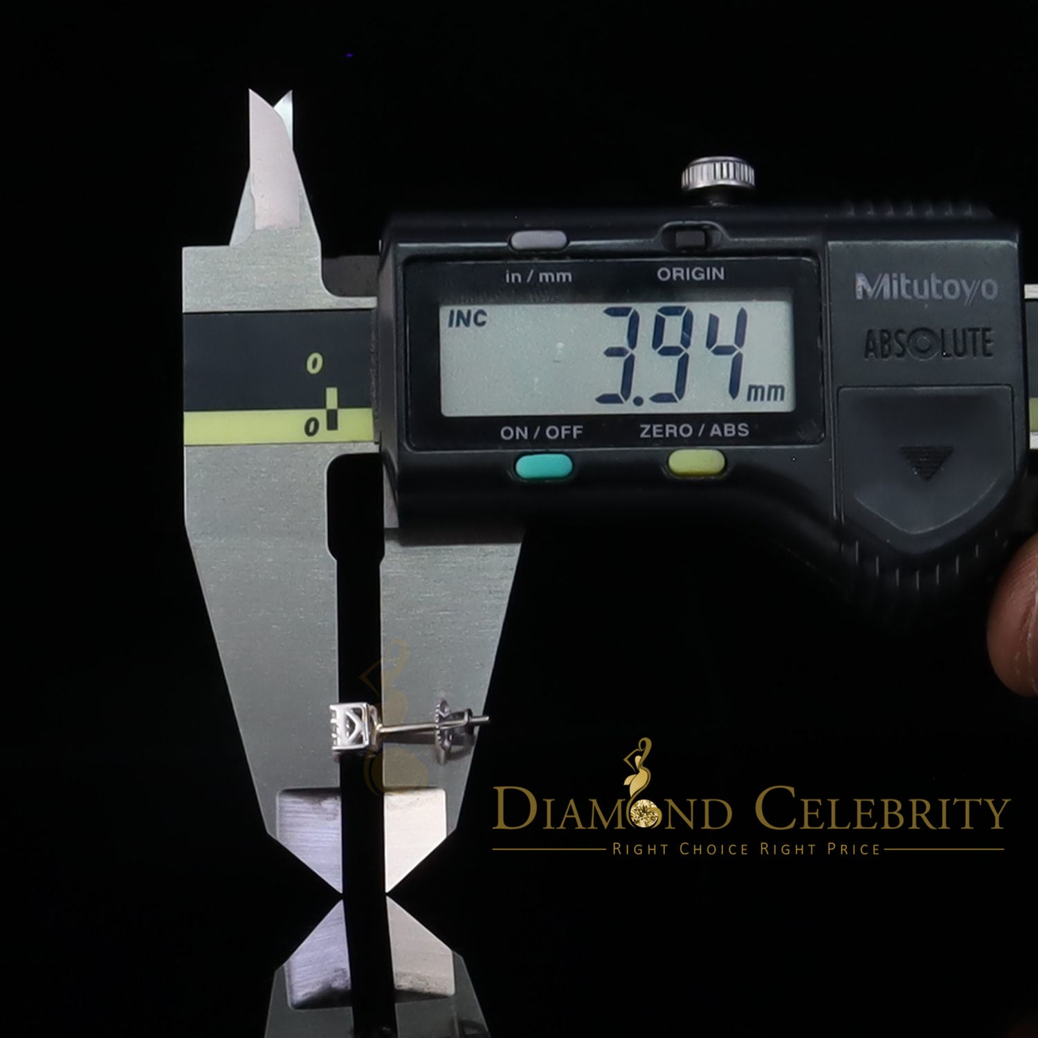 DiamondCelebritees  0.55ct Cubic Zirconia 925 White Sterling Silver Women's Hip Hop Square Earrings