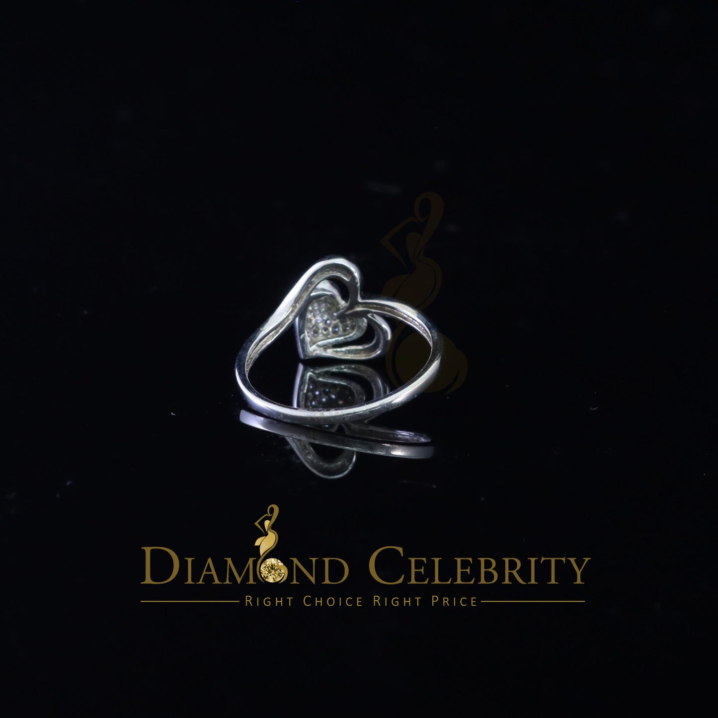 DiamondCelebritees 0.21 ct Cubic Zirconia 925 Sterling White Silver Heart Womens/Men's Ring Size 7