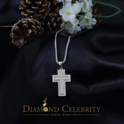 DiamondCelebritees Cubic Zirconia Attractive 1.38ct Sterling Silver CROSS White Necklace Pendant