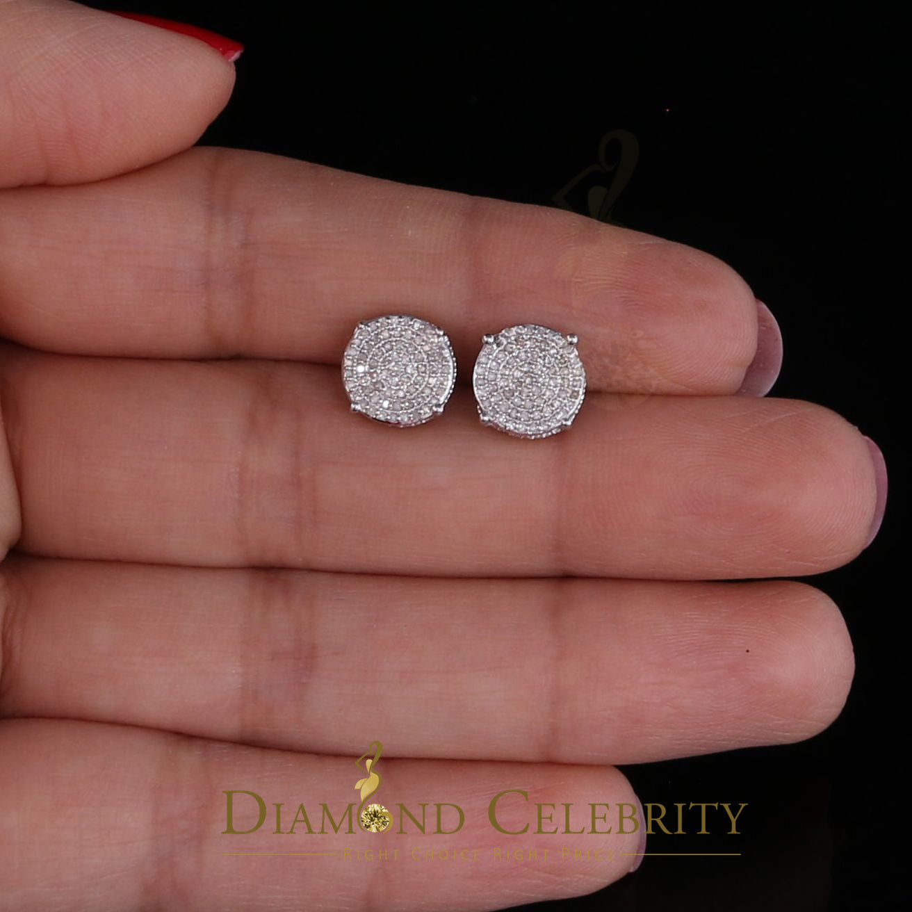 DiamondCelebritees White 925 Sterling Silver 0.30ct Diamond For Women's/ Men's Stud Round Earrings