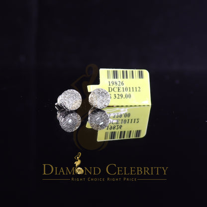 DiamondCelebritees 925 White Silver 0.20ct Real Diamond Women's/Men's Round Fashion Earrings