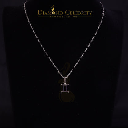 DiamondCelebritees 0.50ct Cubic Zirconia White Silver GEMINI JUNE Month Pendant Men's & Women's