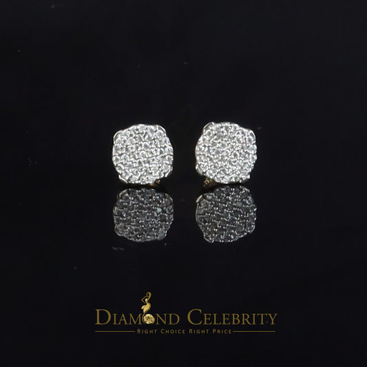 DiamondCelebritees  925 Yellow Sterling Silver 0.74ct Cubic Zirconia Round Women's Stud Earrings