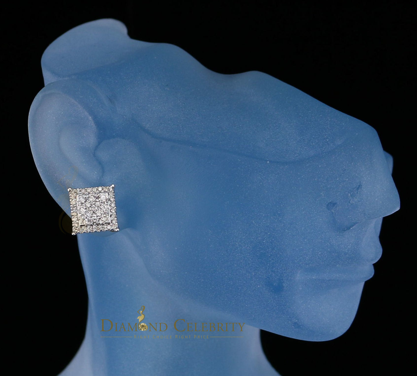 DiamondCelebritees 10K Real Yellow Gold with 1.20CT Real Diamond Men's/Women's Stud Earrings