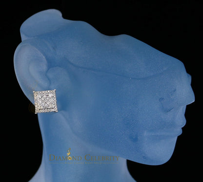 DiamondCelebritees 10K Real Yellow Gold with 1.20CT Real Diamond Men's/Women's Stud Earrings