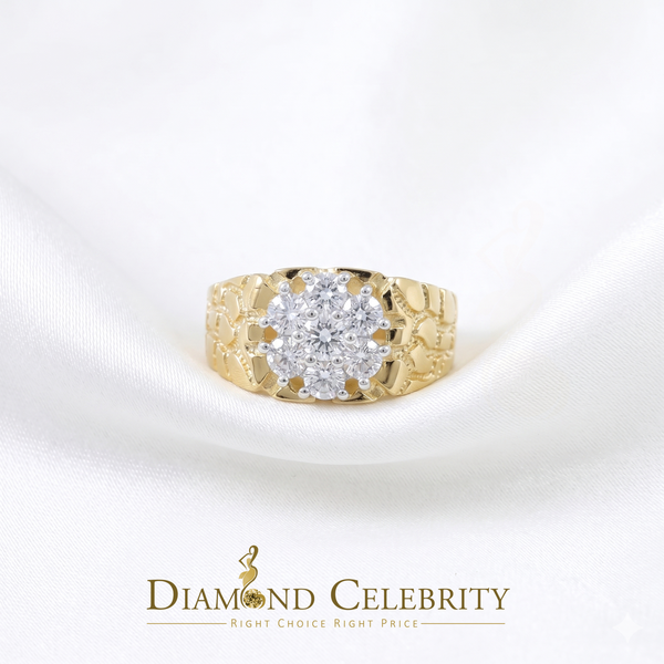 DiamondCelebritees 925 Yellow Sterling Silver 2.34ct Cubic Zirconia Promise Flower Ring Size 9