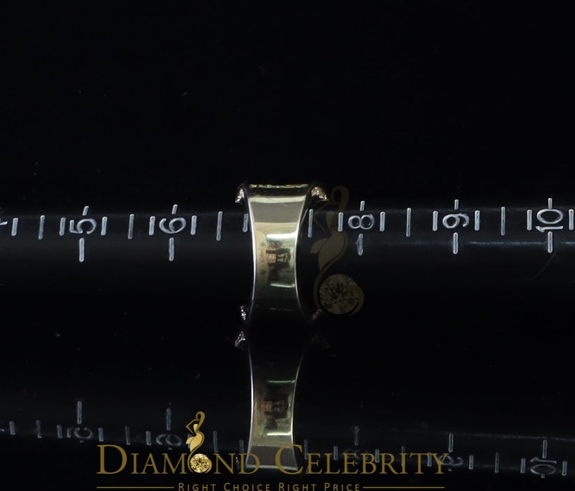 DiamondCelebritees 925 Sterling Yellow Silver Square Shape Cubic Zirconia 9.50ct Womens Ring Size7