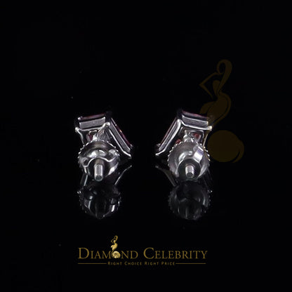 Diamondcelebritees 1.00CT VVS 'D' Pink Moissanite Women's 925White Silver Kite Shaped Stud Earrings