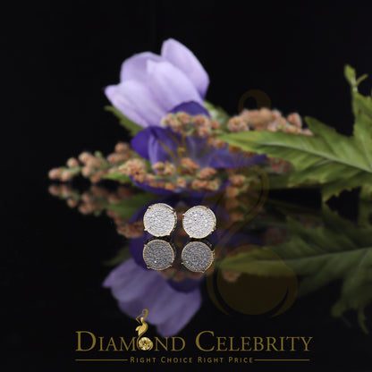 DiamondCelebritees 925 Sterling Silver Yellow Hip Hop 0.40ct Diamond Men's/ Women's Stud Earrings