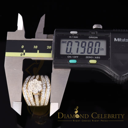 DiamondCelebritees Women's 6.00ct. Cubic Zirconia 925 Yellow Sterling Silver Floral Ring Size 8