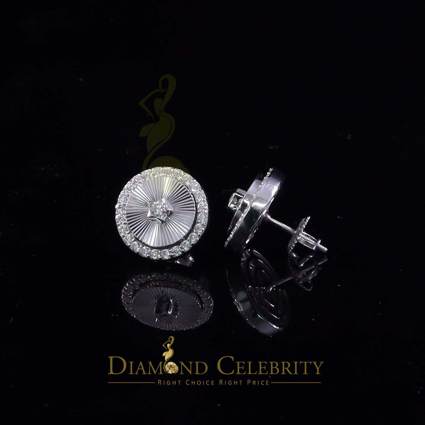 Diamondcelebritees 2.50ct VVS D Moissanite Diamond Cut Stud Earring Women & Men White 925 Silver