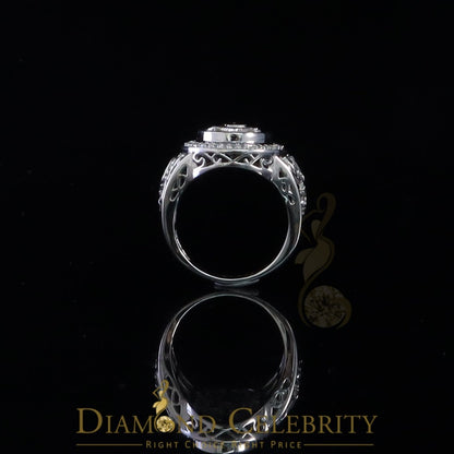 DiamondCelebritees 925 Silver White 1.75ct Cubic Zirconia Oval Wide Band Cocktail Men's Ring SZ 10