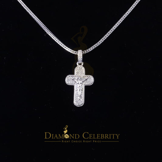 DiamondCelebritees  Real 0.25ct Diamond Sterling Silver White Cross Pendant